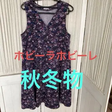 일본제 호비라호비레 꽃무늬 코듀로이 점퍼 스커트