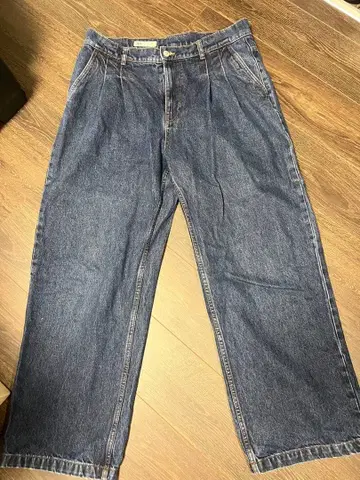 다크 블루 와이드 팬츠 데님