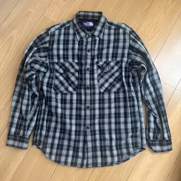 THE NORTH FACE 퍼플 라벨 체크 셔츠 S 새상품급