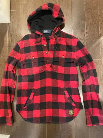 랄프 로렌 플란넬 셔츠 후드 부착