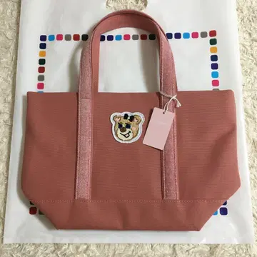 미사용 올드 테디걸 와펜 토트백 핑크 소