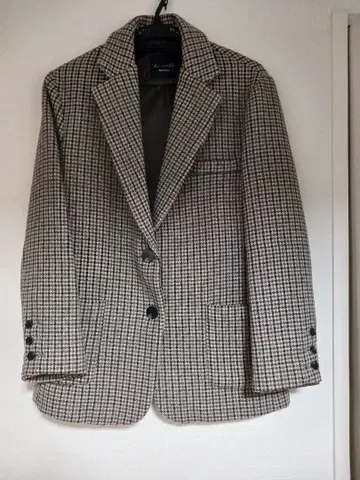 체크 무늬 테일러드 자켓 겨울