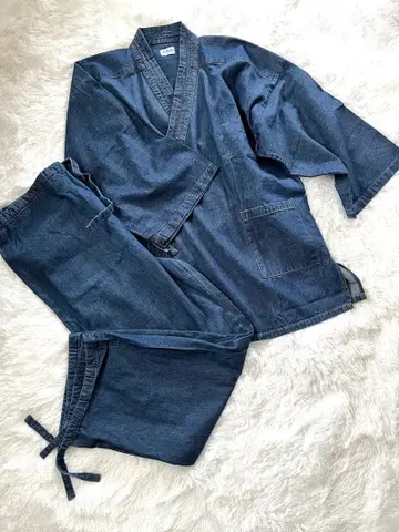 작업복 블루 라이트 데님 L