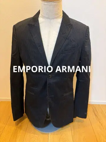 EMPORIO ARMANI 네이비 스트라이프 테일러드 자켓