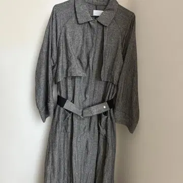 KBF 그레이 스트라이프 트렌치코트