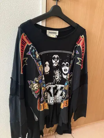 KISS 그래픽 오버 사이즈 티셔츠 L