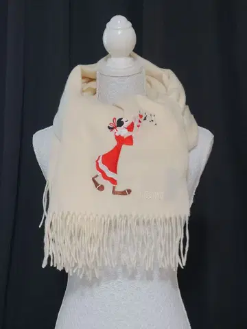 MOSCHINO 올리브 숄 대형 머플러 울