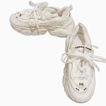 화이트 화이트 통굽 스니커즈 신발 신발 23.5cm