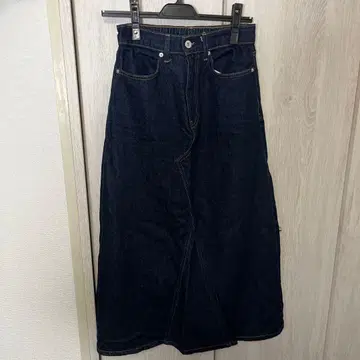 다크 네이비 데님 롱 스커트 S 사이즈 MUJI