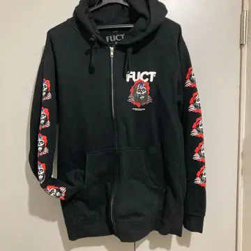FUCT 스컬 디자인 후드티 M 블랙
