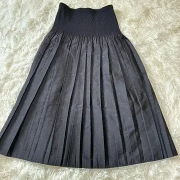 AMACA 아마카 셔링 허리 플레어 스커트 블랙 38