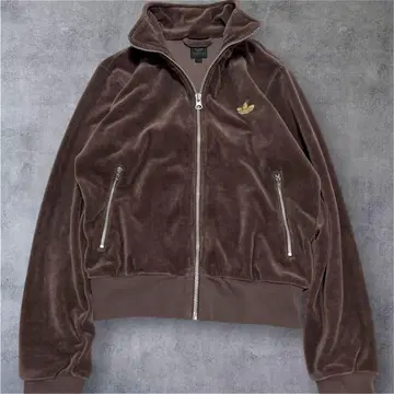[ 새상품급 ] 인기 컬러 아디다스 자수 로고 벨로아 트랙 자켓 브라운