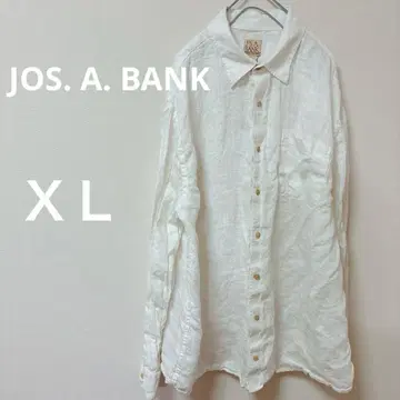 레어 JOS. A. BANK [ XL ] 100% 린넨 긴팔 셔츠 화이트