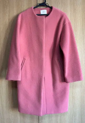 이에나 IENA 울 노카라 코트 핑크