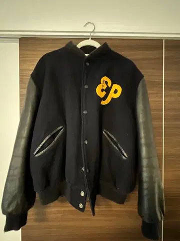 BUTWIN 80's 바시티 자켓 네이비/블랙