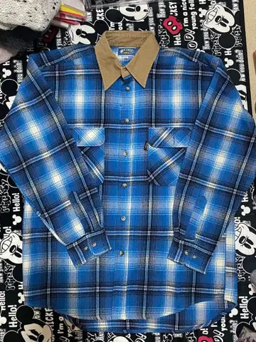 BIG FIELD 체크 무늬 플란넬 셔츠 L 사이즈