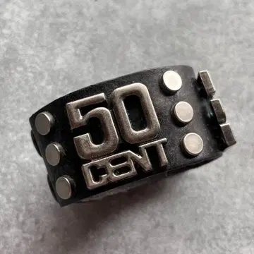 데드스탁 50CENT 가죽 스터드 뱅글 팔찌