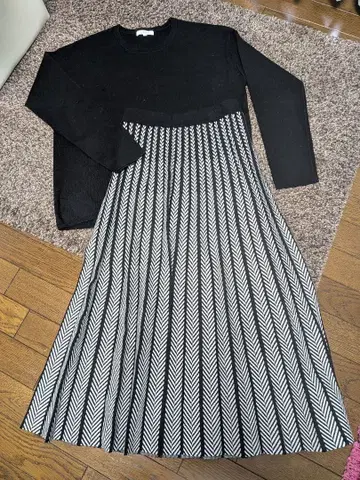 플라스테 니트 스웨터 스커트 셋업 S 사이즈 새상품급