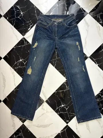 데미지 가공 데님 팬츠 갸루 헤이세이 라메 스터드 청바지 y2k
