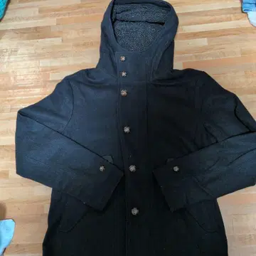 레이지 블루, 블랙 후드 부착 자켓