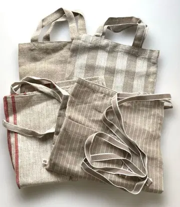 린넨 미니 토트백 2개 린넨 에이프런 2개