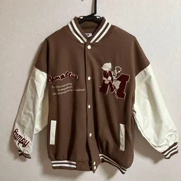 HOOK 바시티 자켓 브라운 빅 사이즈