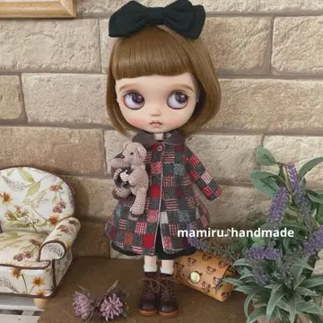 네오 브라이스 아웃핏 신규 패턴 프리미엄 울 이치마츠 단풍 패턴 코트