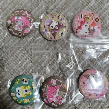 산리오 자수 캔뱃지 6종 세트