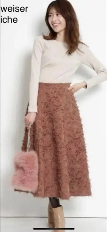 Apuweiser-riche 브라운 플레어 스커트