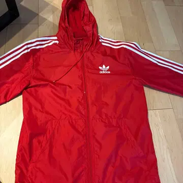 adidas 나일론 자켓 빨간색 3선 라인