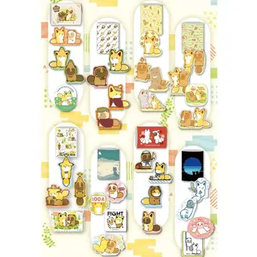 너구리와 여우 다이컷 스티커 2 세트