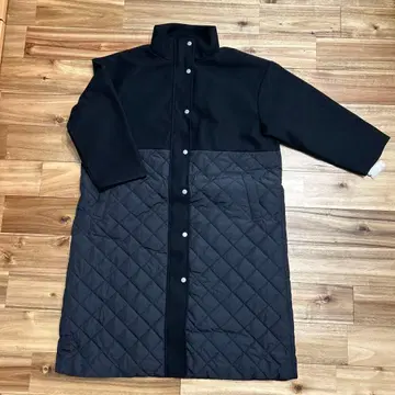 블랙 롱 코트 스탠드 칼라 블랙