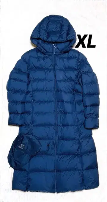 UNIQLO 울트라 라이트 다운 후디드 코트 XL 네이비 수납 봉투 포함