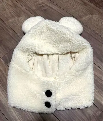 디즈니 미키 귀 화이트 보아 팬캡 모자 화이트 머플러