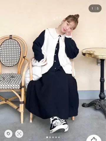 사만사 모스모스 배색 전후 2WAY 블라우스