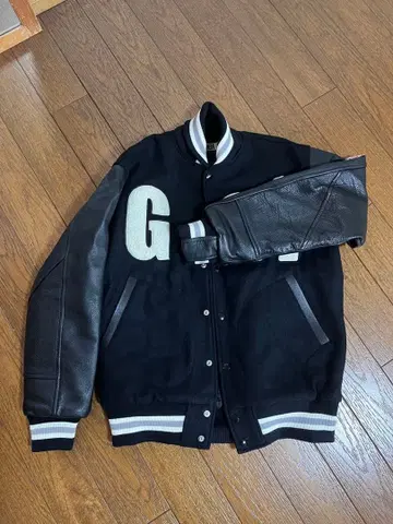 good enough 굿이너프 라스트 바시티 자켓 블랙 GDEH