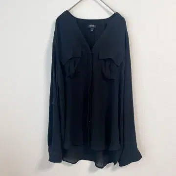 a.n.a 블랙 긴팔 셔츠 [ M ] 블랙 얇은 소재 스키퍼 겉옷