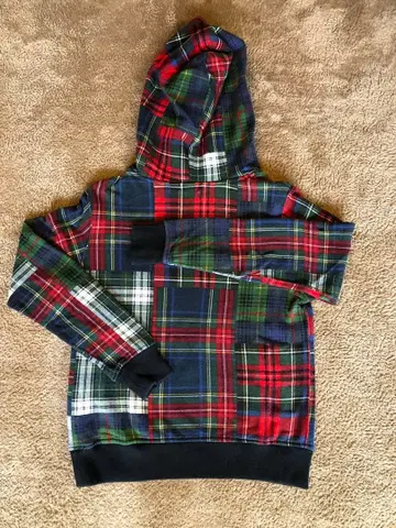 폴로 랄프로렌 체크 무늬 코튼 후드티 여성용 XS 사이즈