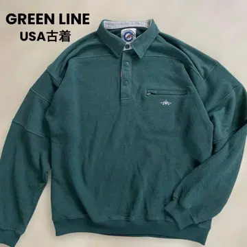 [초레어] GREENLINE 맨투맨 트레이닝복 그린 빈티지