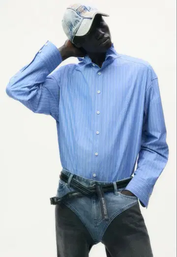 글렌 마틴스 블랙 가죽 벨트 H&M