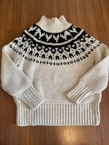ZARA 페어아일 패턴 하이넥 스웨터 M