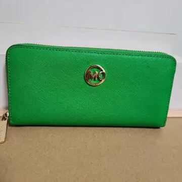 MK 그린 지퍼식 장지갑