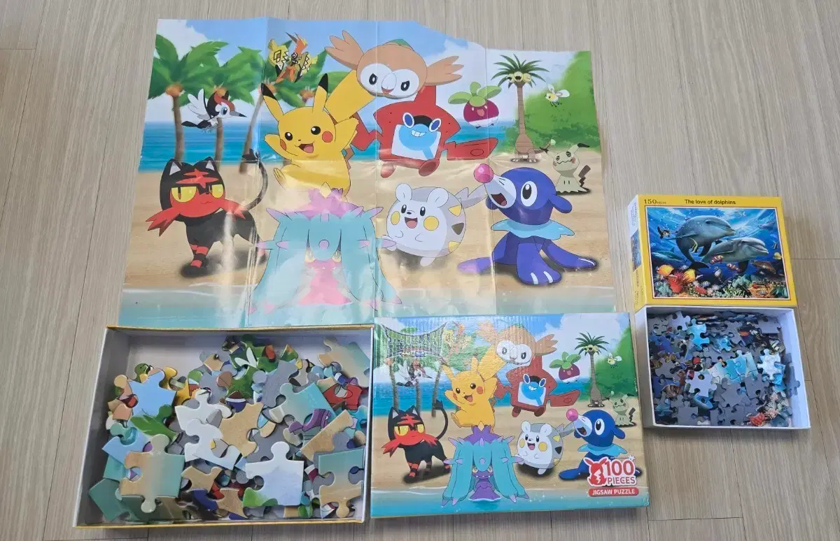 Pokemon (100p) Sun Moon & Dolphin (150p) Jigsaw Puzzle