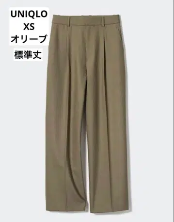 [ 익명 배송 ] UNIQLO 턱 와이드 팬츠 올리브 XS