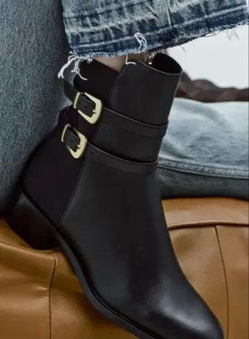 ZARA 블랙 사이드 고어 부츠 38