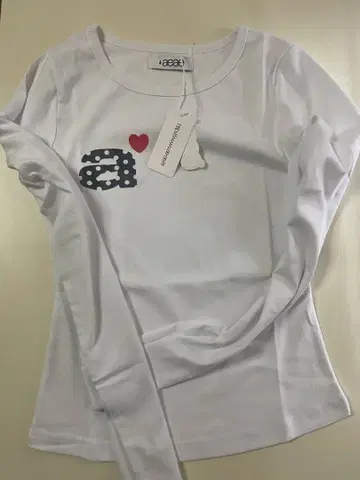 aeae 긴팔 상의 도트 무늬 화이트