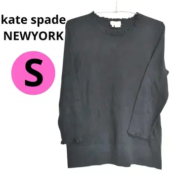 케이트 스페이드 뉴욕 프릴 니트 블랙 울 얇은 소재 니트 S