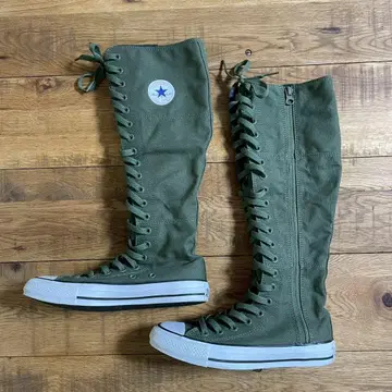 컨버스 21홀 XX-HI 하이컷 스니커즈 롱 부츠 카키