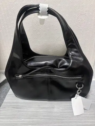 moussy DOUBLE HANDLE 지퍼 백 블랙