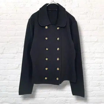 아카가와 에이 더블 브레스트 자켓 니트 블레이저 블랙 마린 M